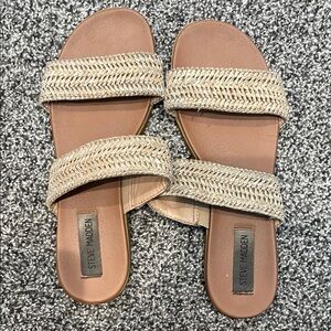 Steve Madden Tan Sandals with Rhinestone Embellishments